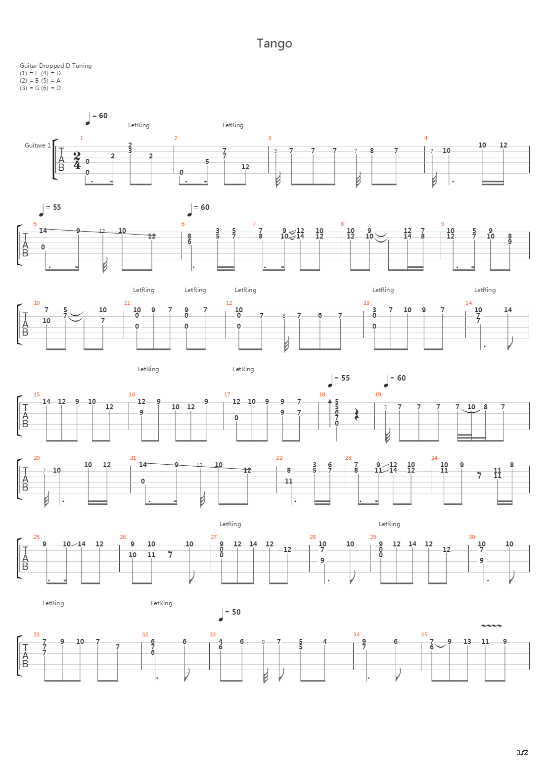 Tango吉他谱