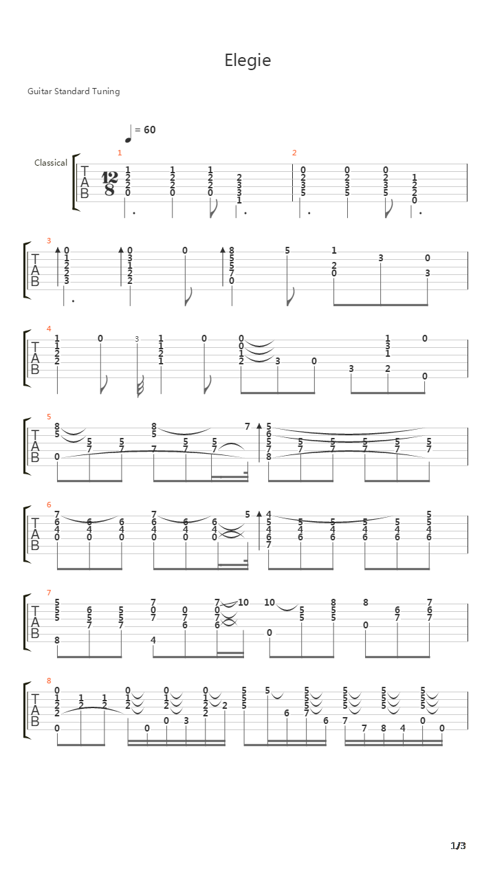 Elegie - I Largo吉他谱