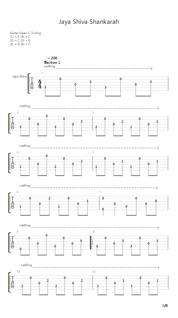 Jaya Shiva Shankarah吉他谱