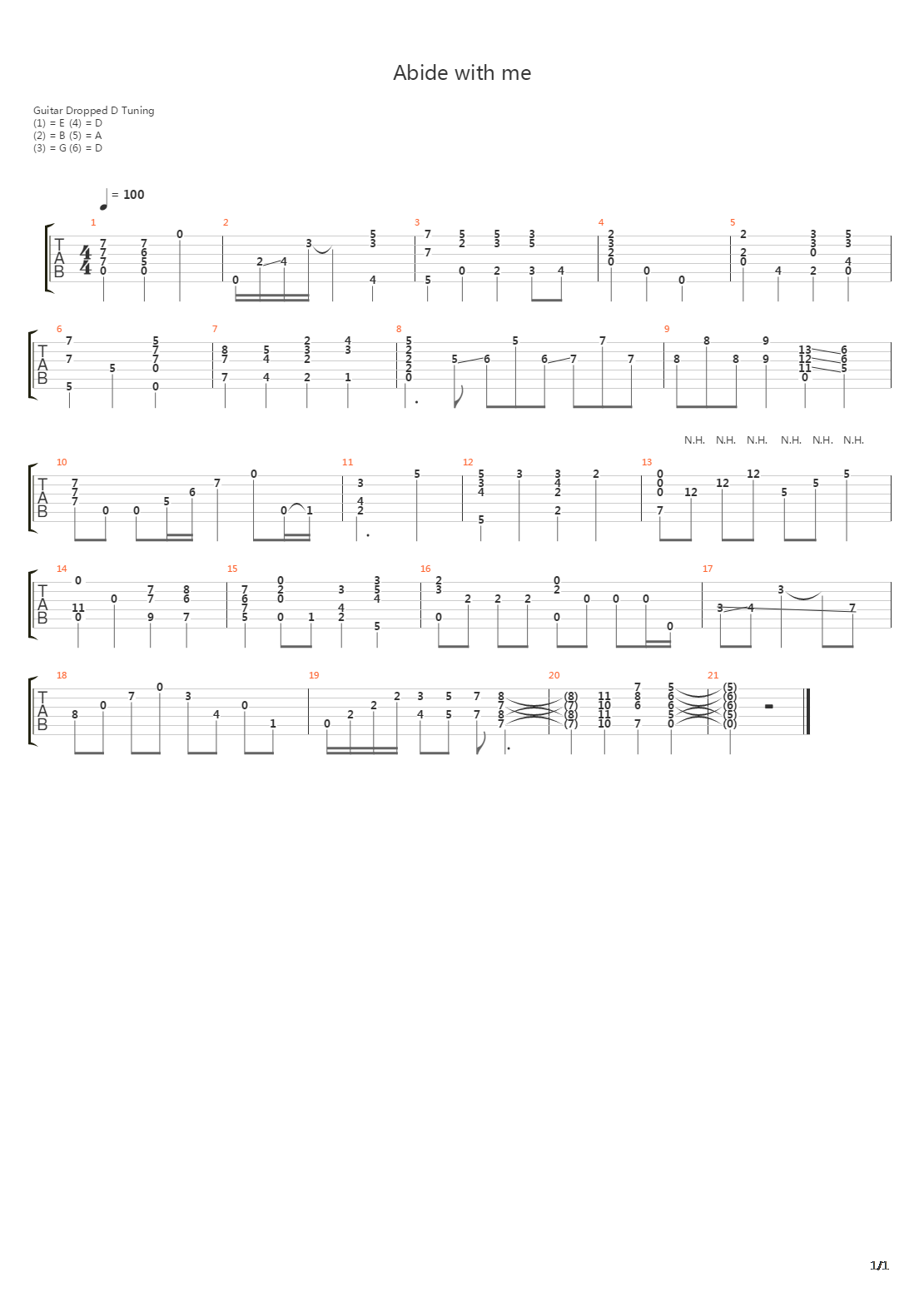 Abide With Me吉他谱