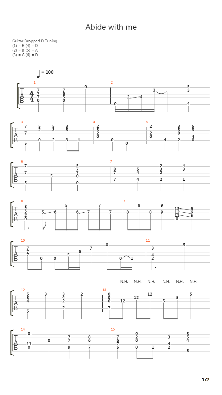 Abide With Me吉他谱