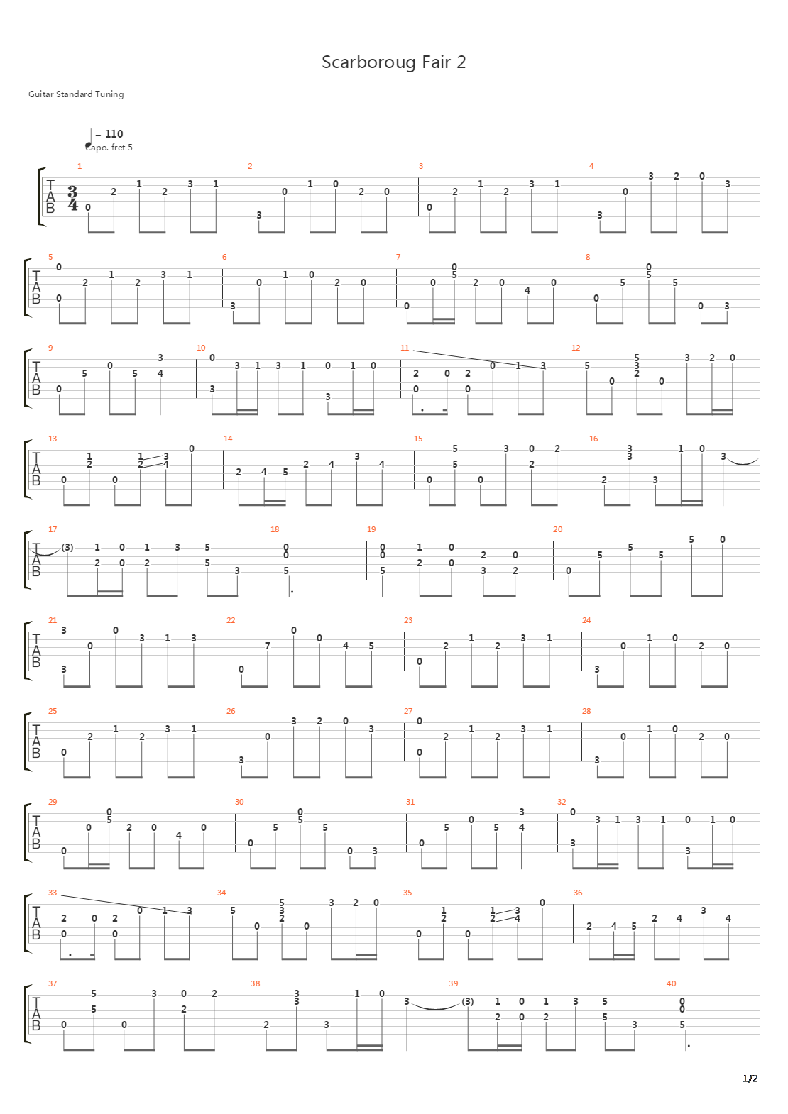 Scarboroug Fair 2吉他谱