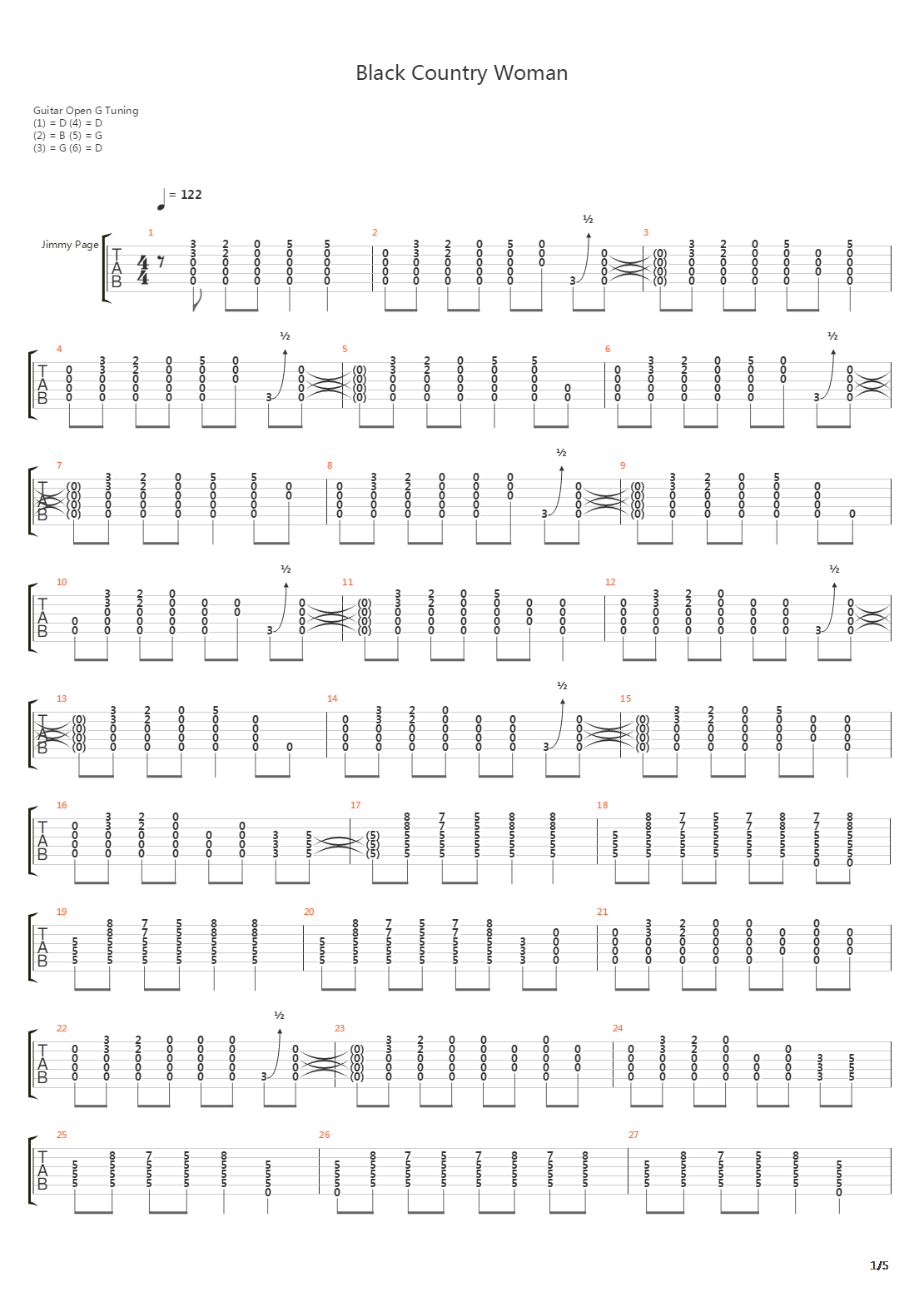 Black Country Woman吉他谱