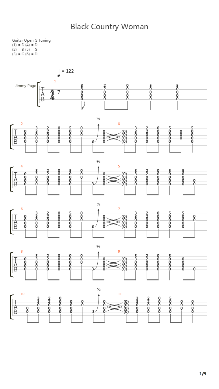 Black Country Woman吉他谱