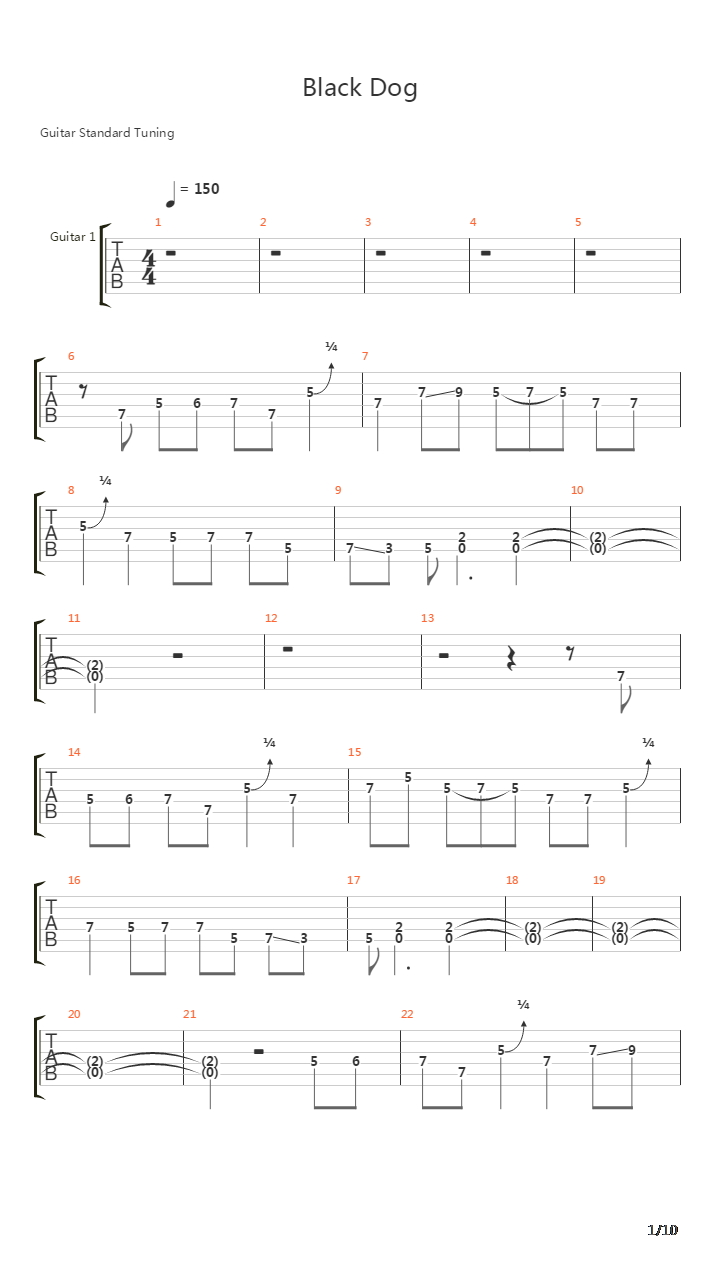 Black Dog吉他谱
