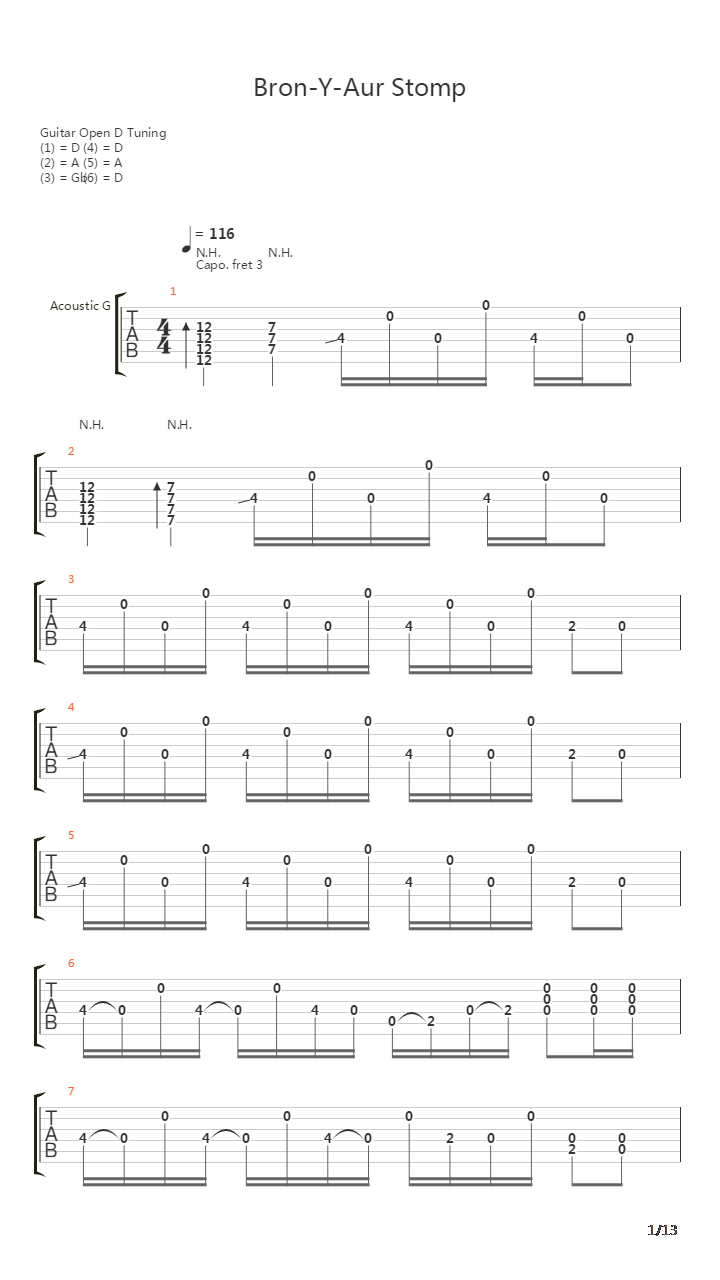 Bron Y Aur Stomp吉他谱