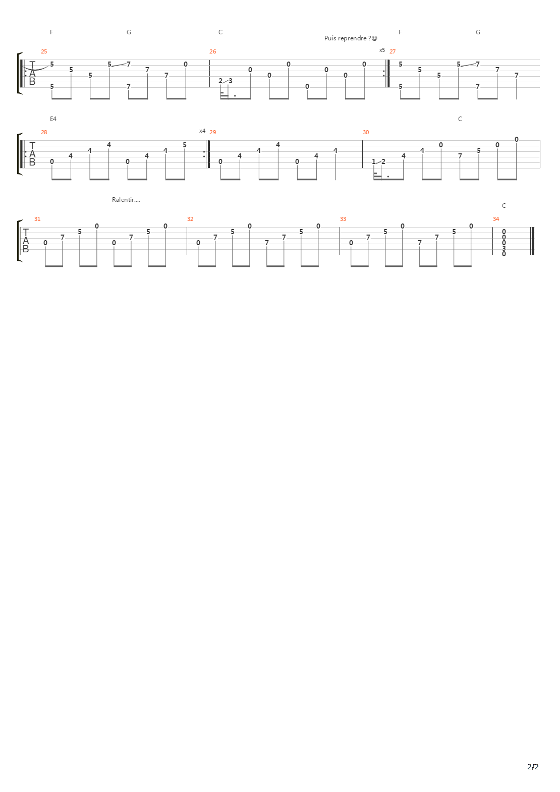 Bron Yr Aur吉他谱