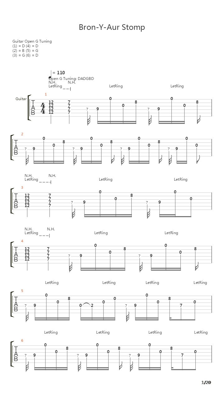 Bron-y-aur Stomp吉他谱