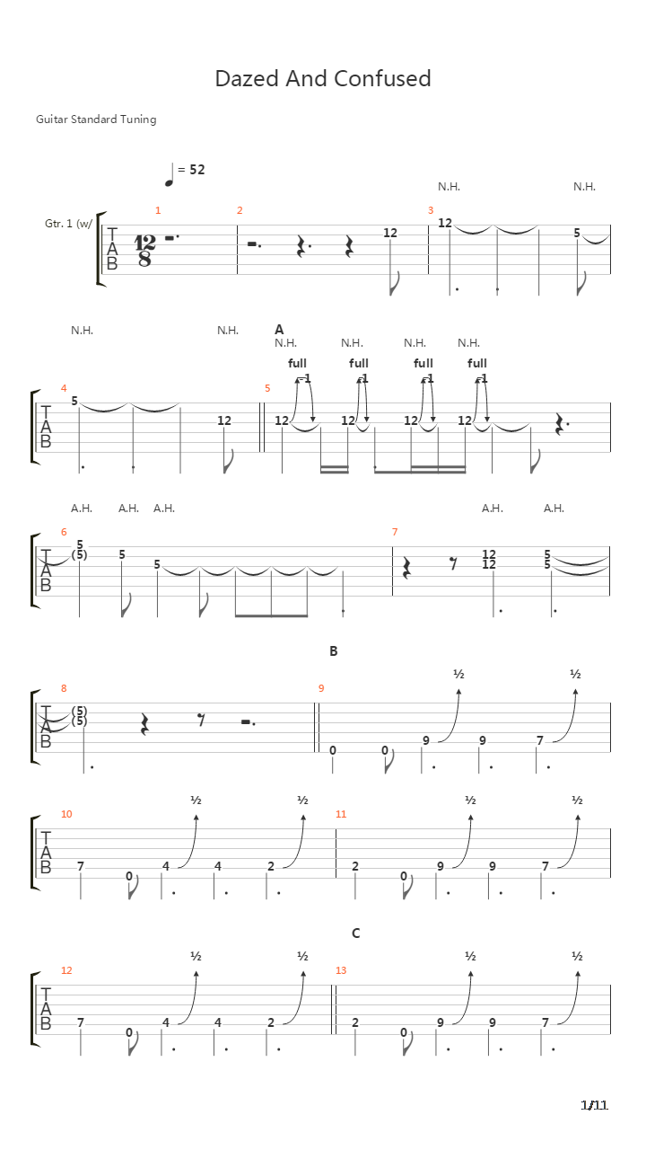 Dazed And Confused吉他谱