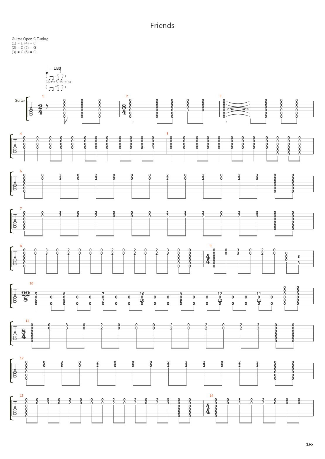 Friends吉他谱
