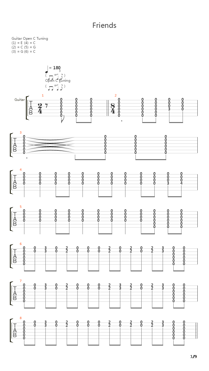 Friends吉他谱