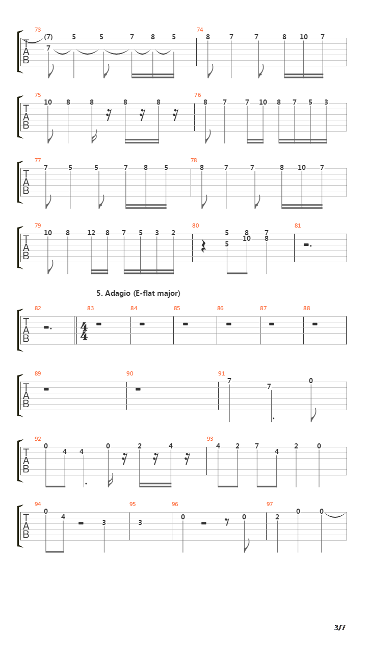 9th Symphony 3rd Movement Adagio吉他谱