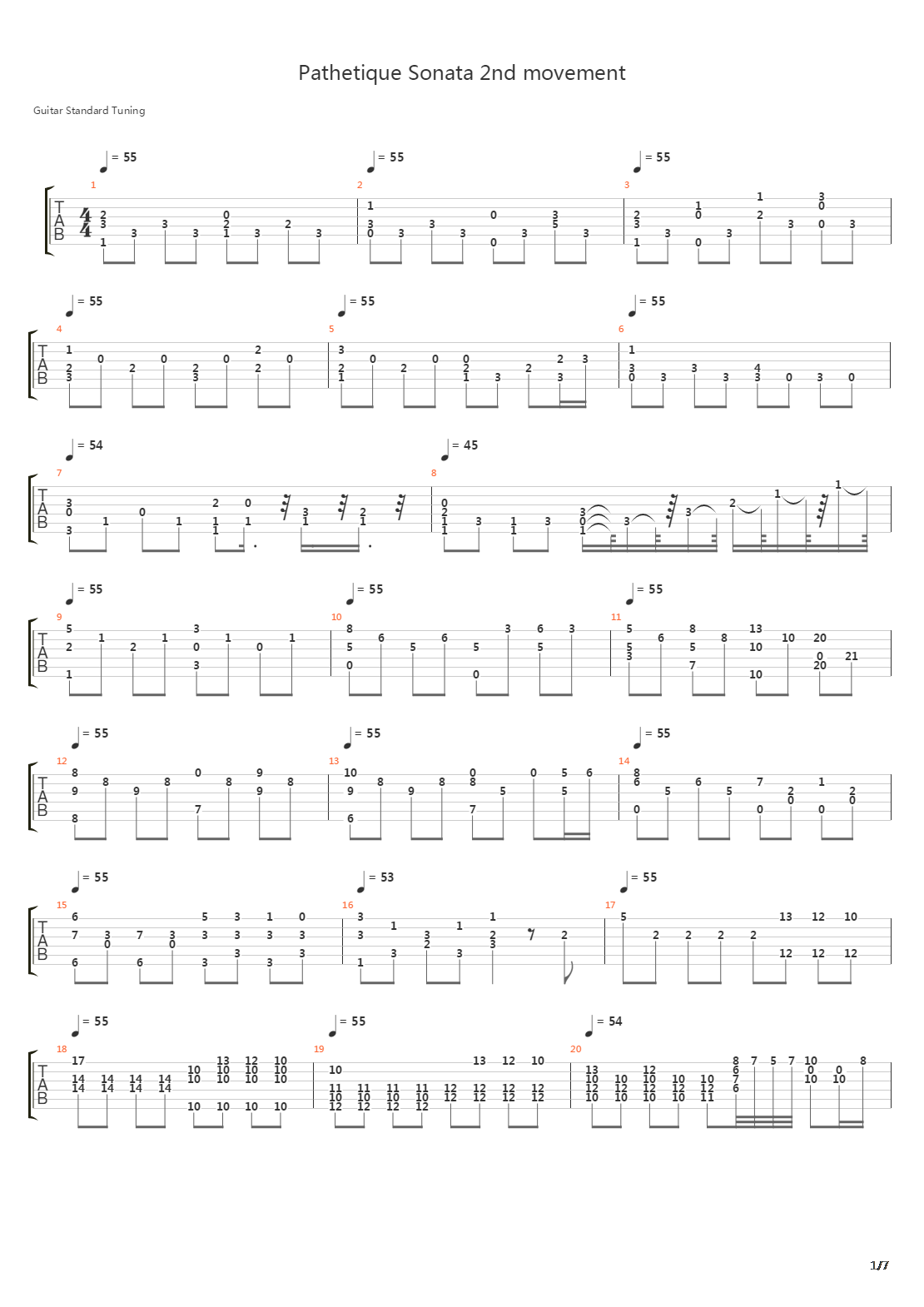 Pathetique Sonata - 2nd Movement吉他谱