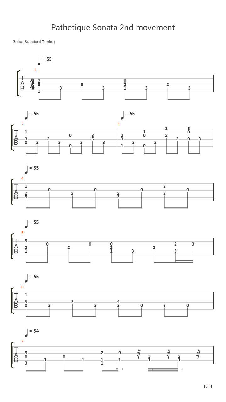 Pathetique Sonata - 2nd Movement吉他谱