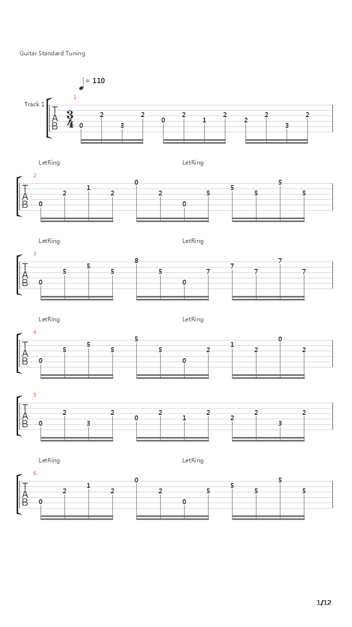 Capriccio No 4吉他谱