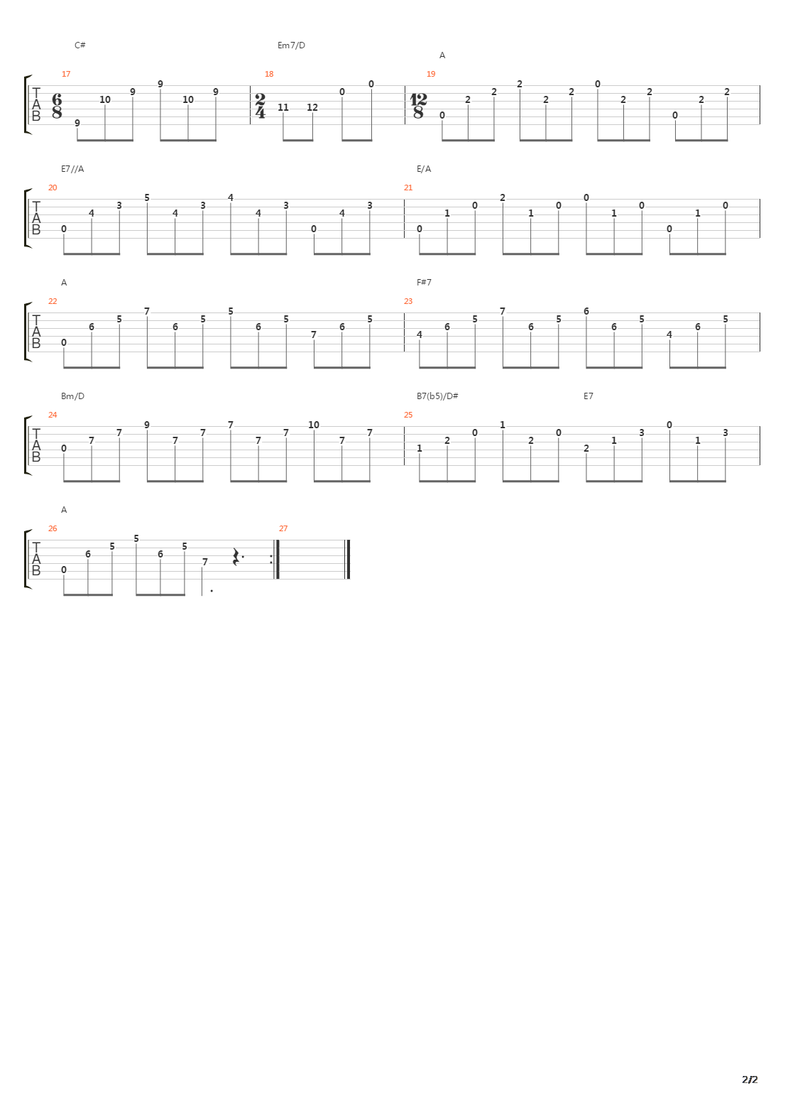 Opus 60 No3 Etude In A吉他谱