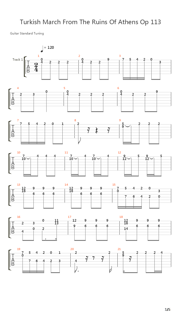 Turkish March吉他谱