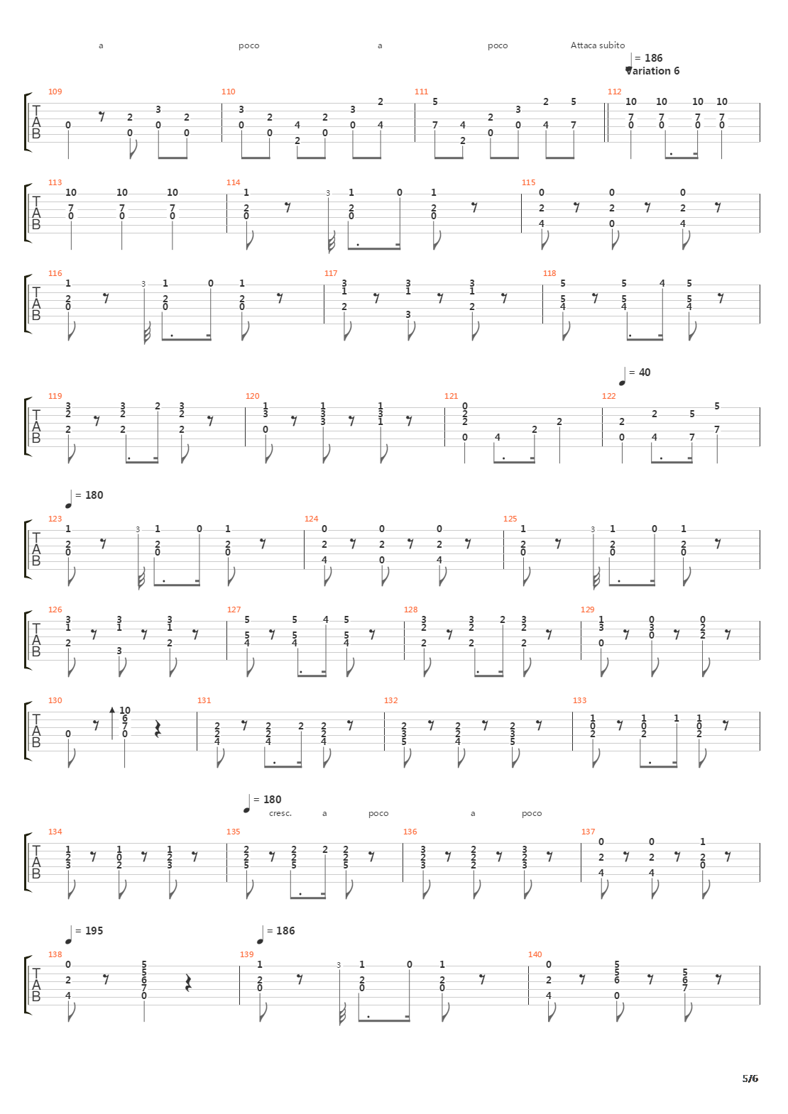 6 Variations On The Folia Of Spain吉他谱