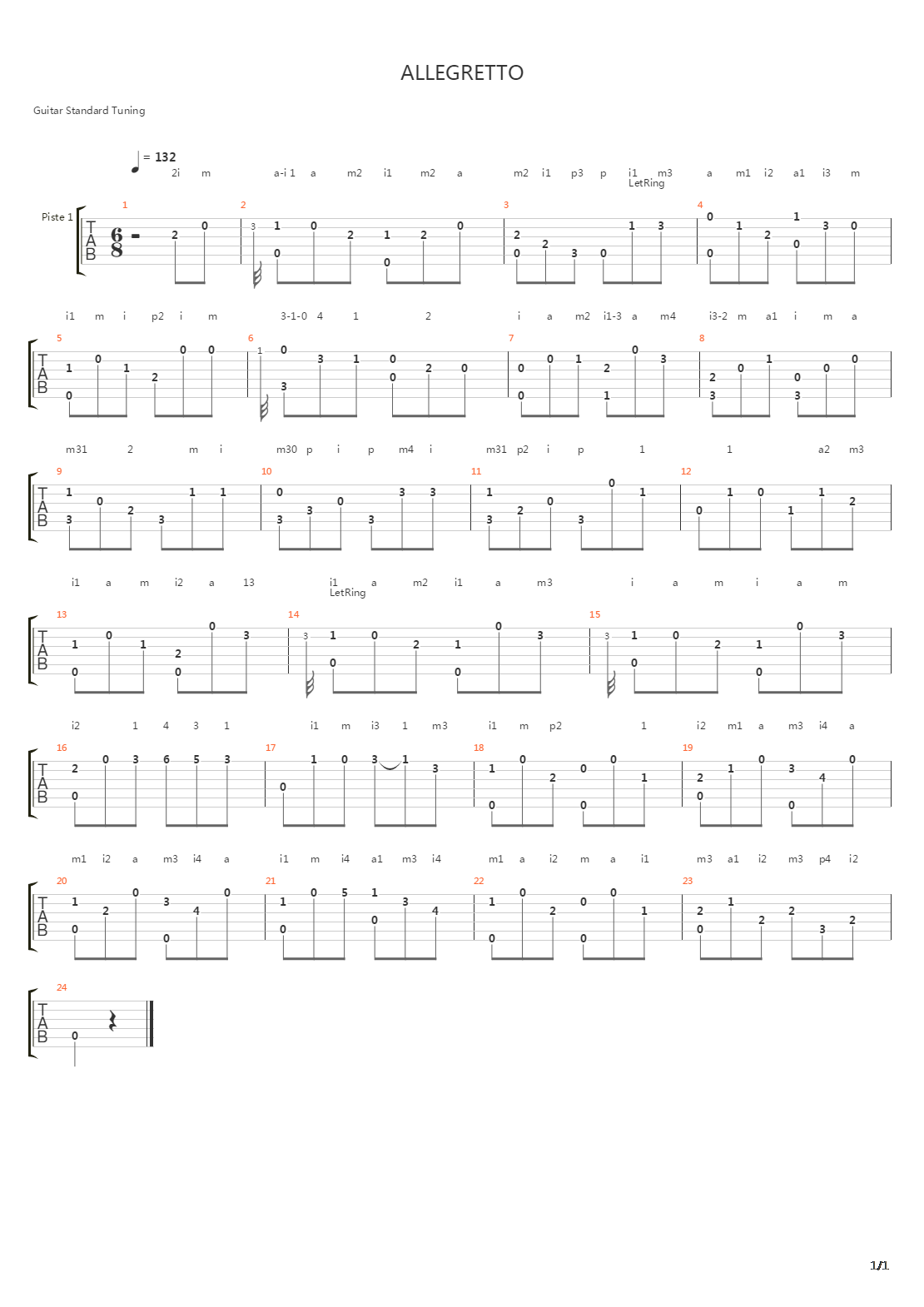 Allegretto吉他谱
