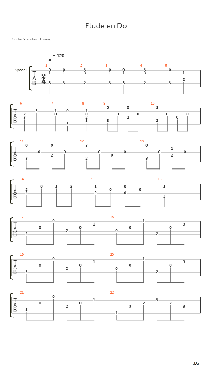 Etude En Do吉他谱