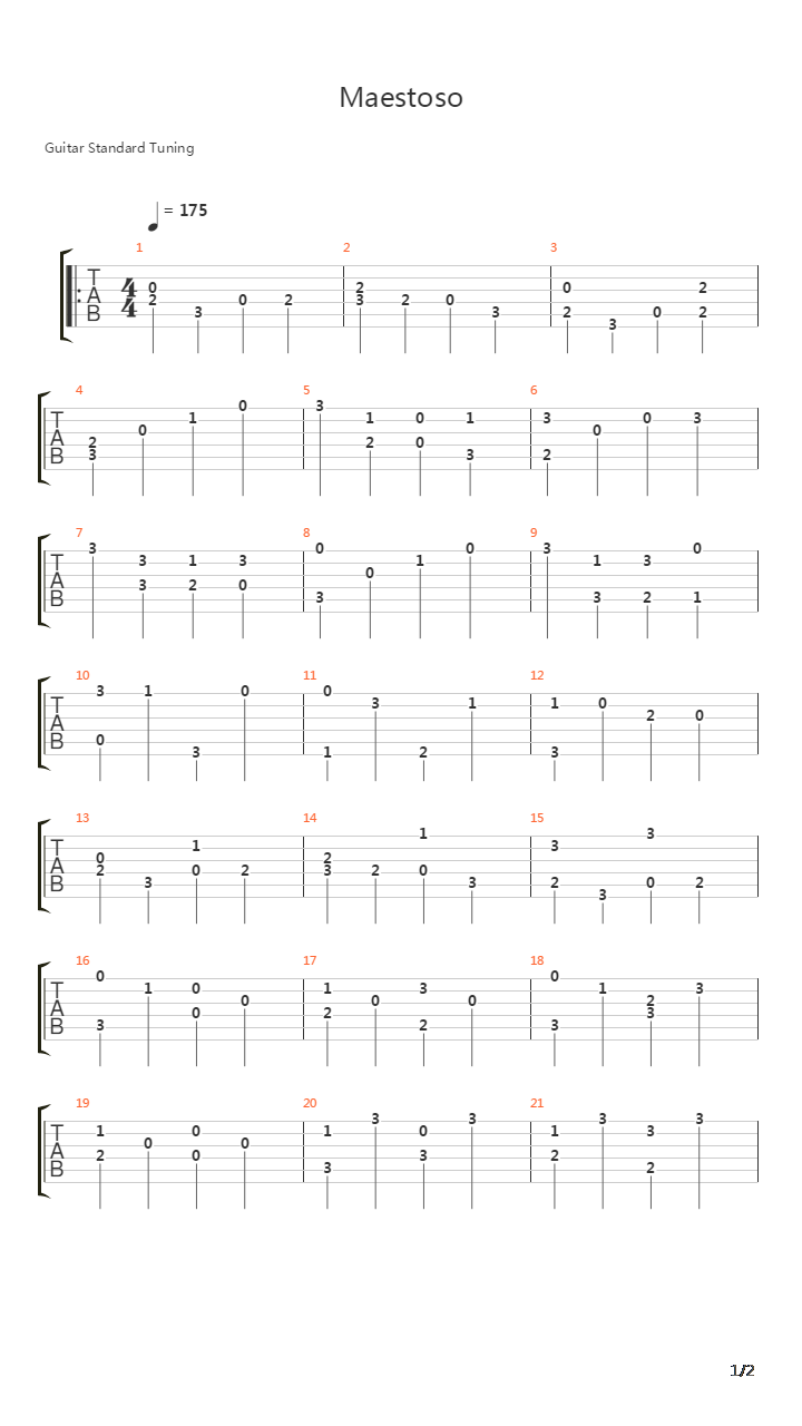 Maestoso吉他谱