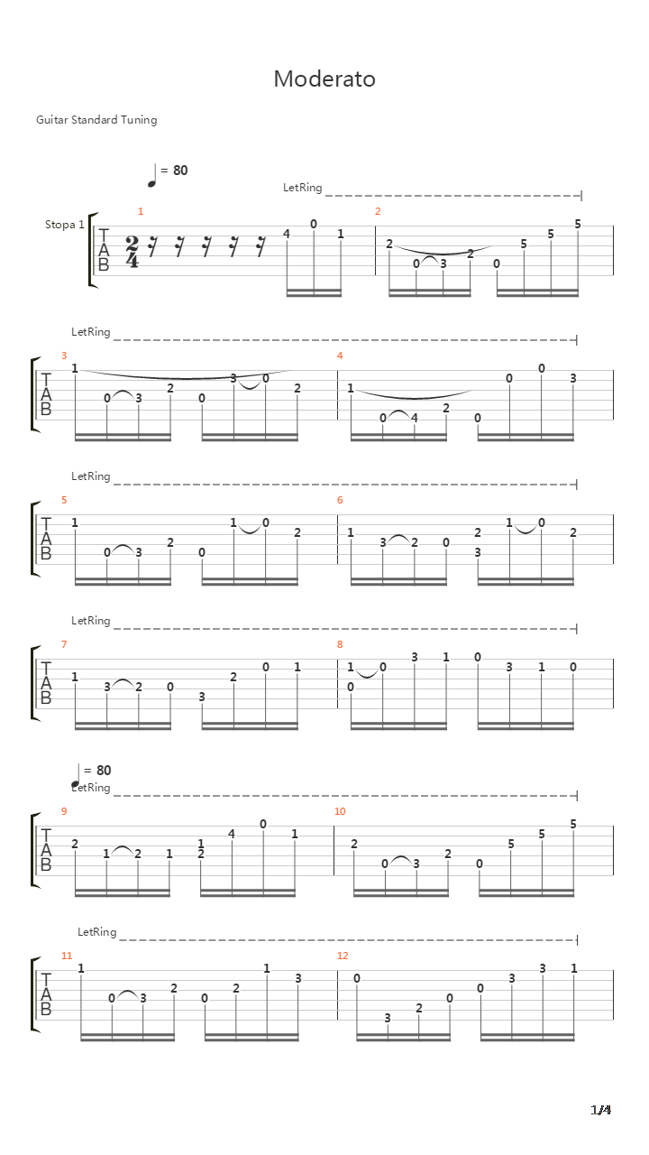 Moderato吉他谱
