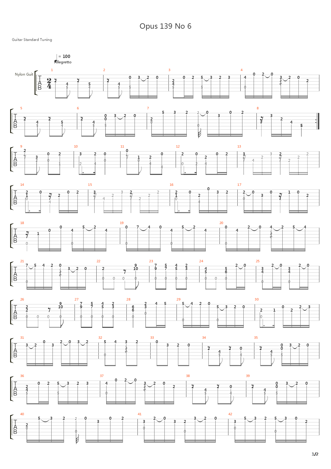 Opus 139 No 6吉他谱