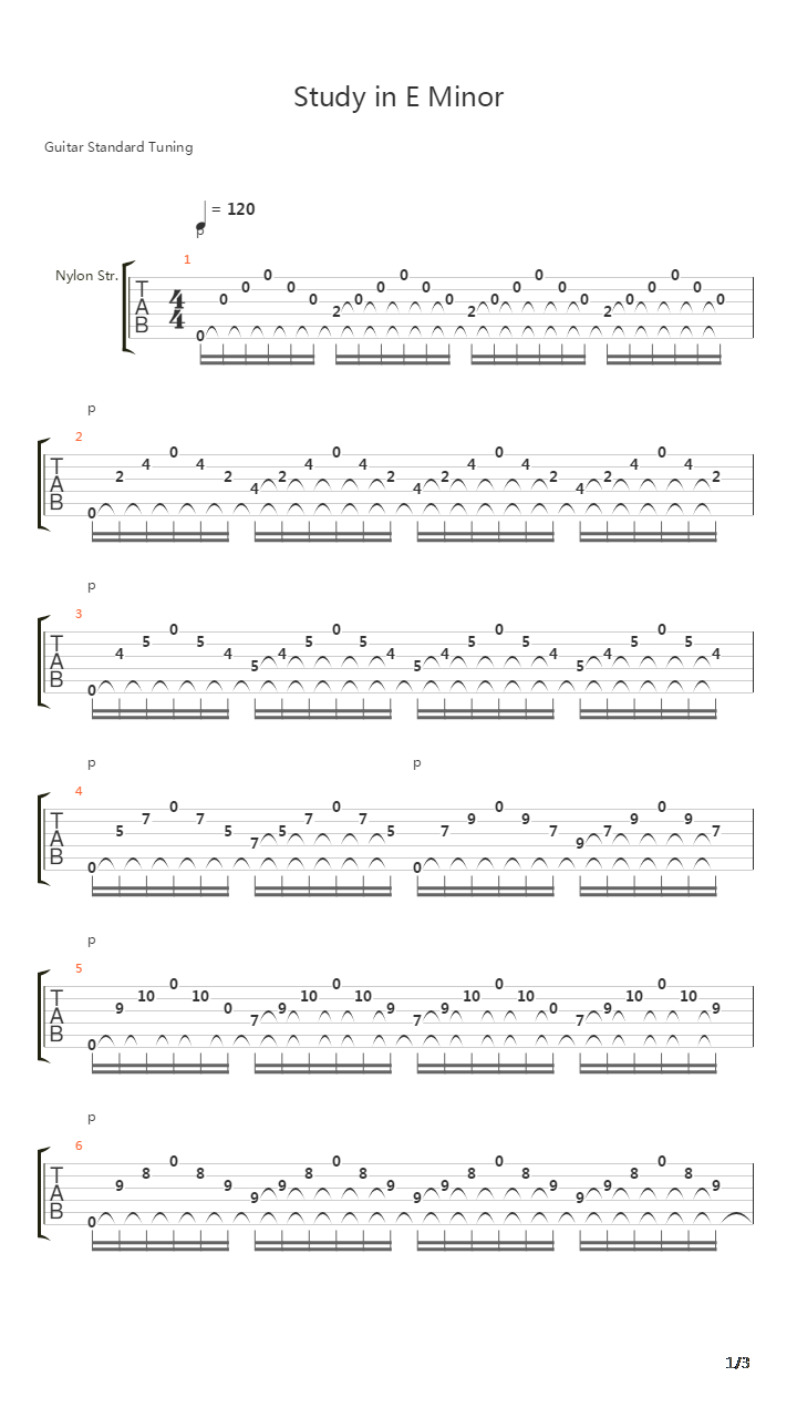 Study Em吉他谱