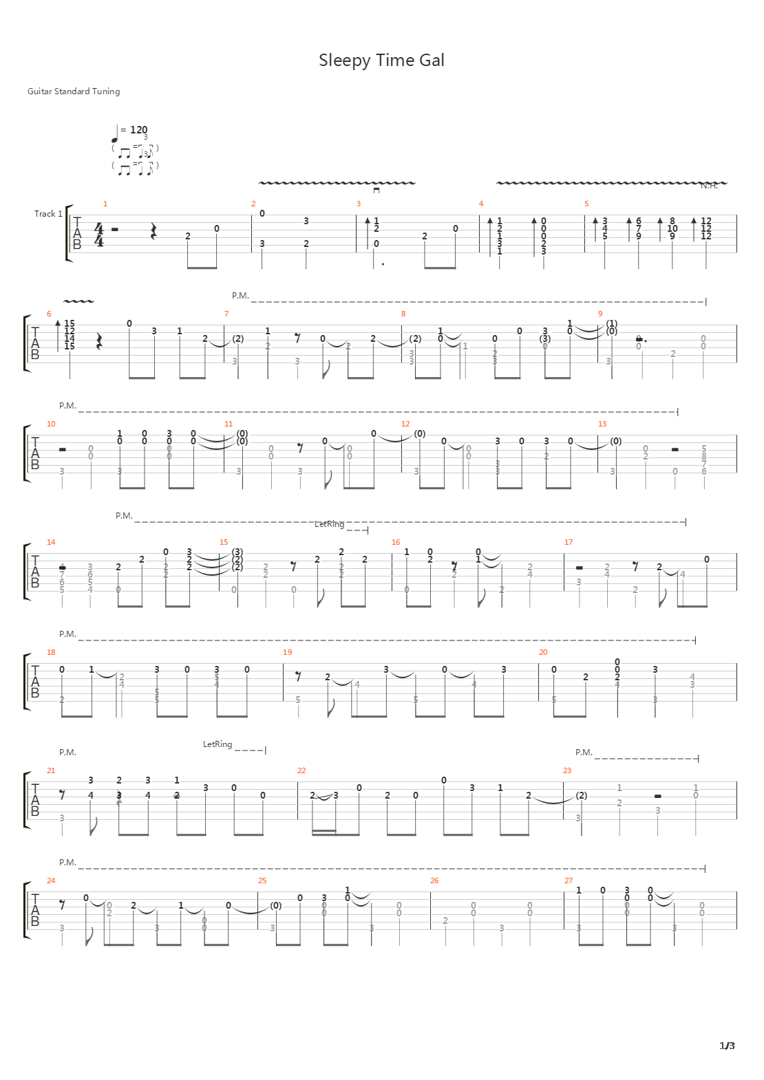 Sleepy Time Gal吉他谱