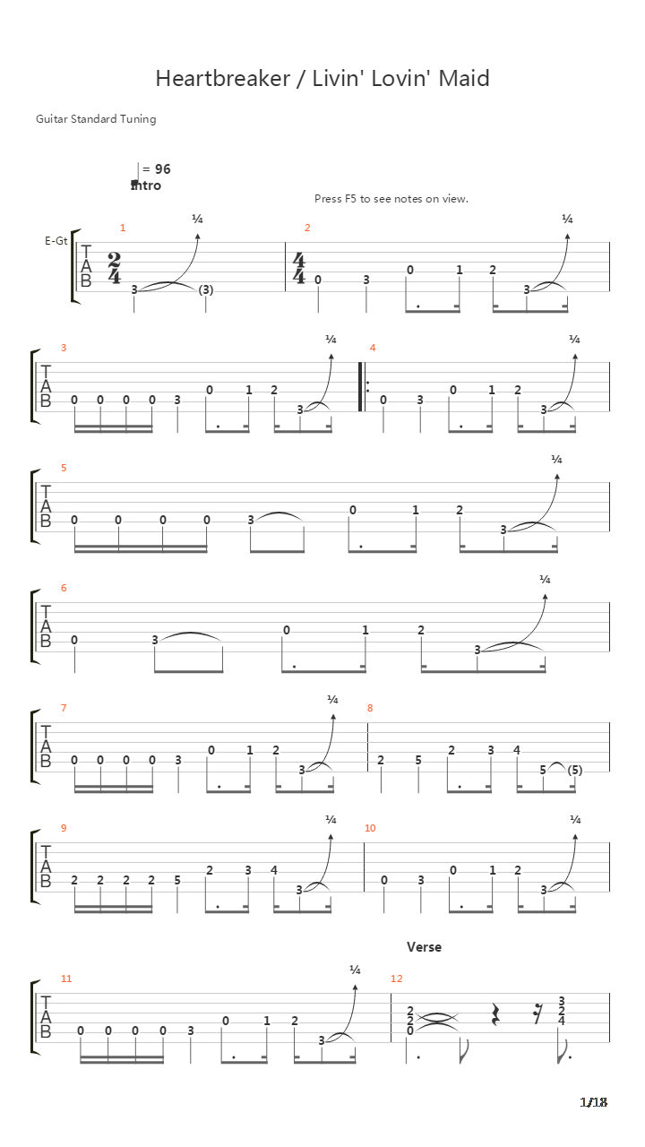 Heartbreaker吉他谱