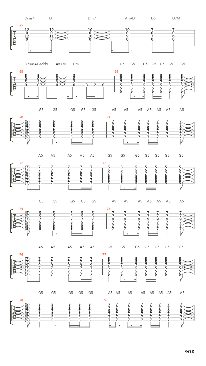 Kashmir吉他谱