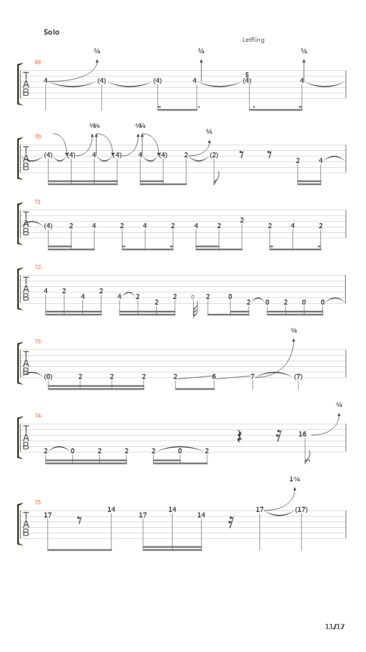 Over The Hills And Far Away吉他谱