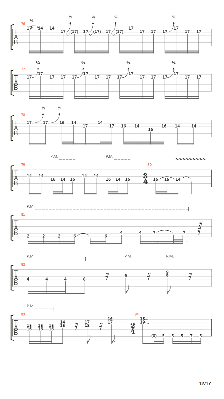 Over The Hills And Far Away吉他谱