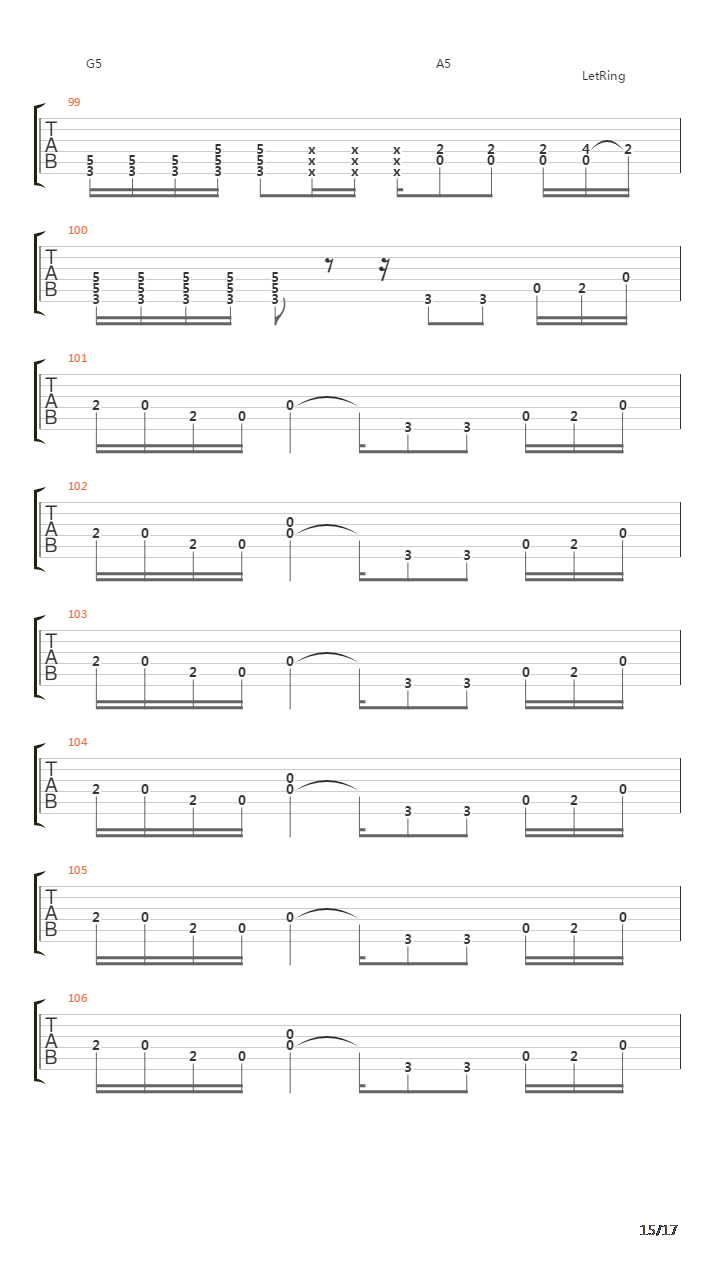 Over The Hills And Far Away吉他谱