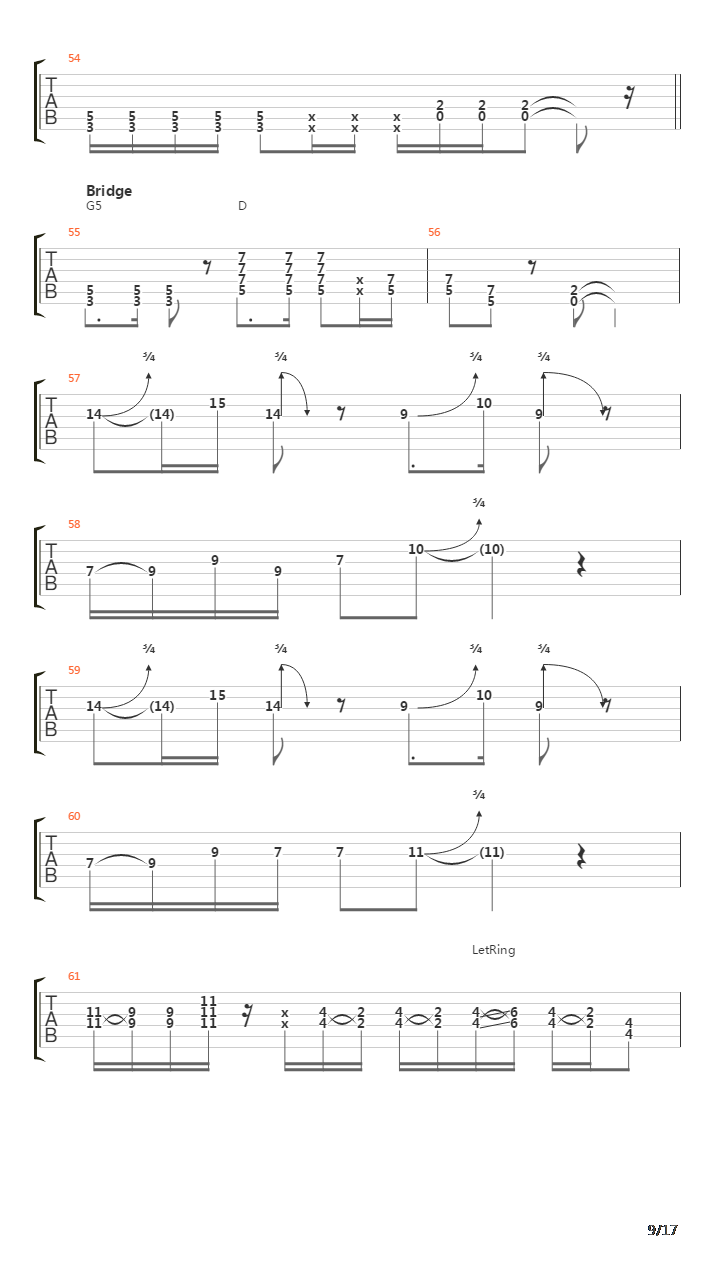 Over The Hills And Far Away吉他谱