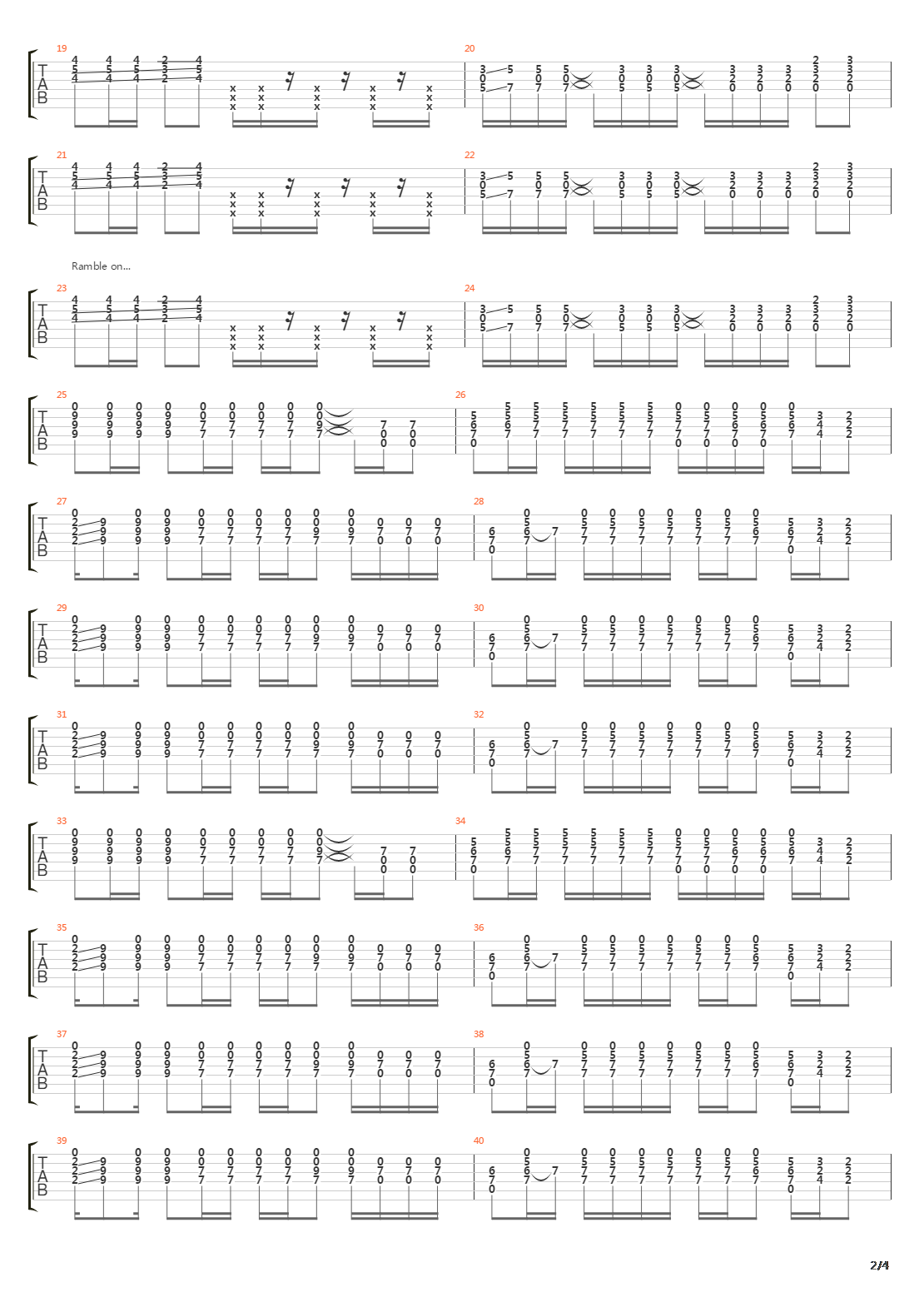 Ramble On吉他谱