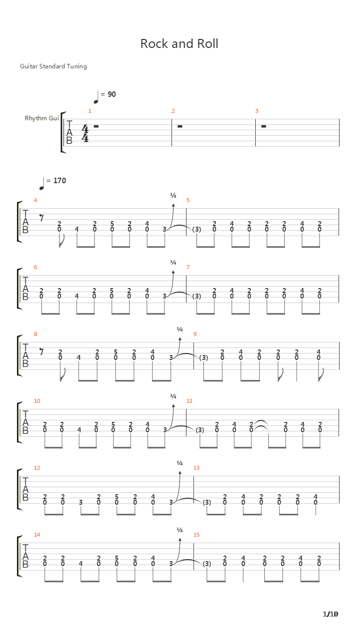 Rock And Roll吉他谱