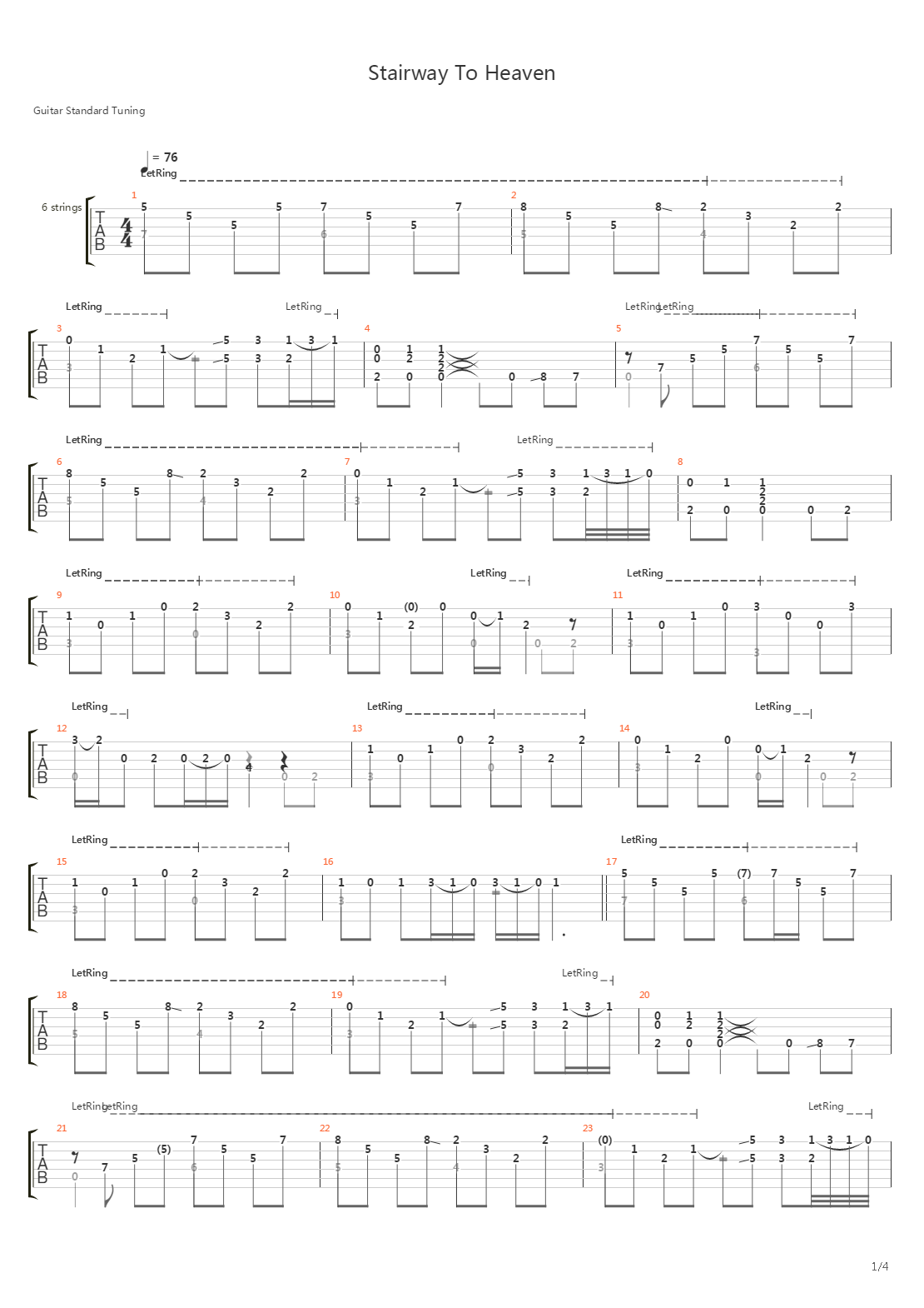 Stairway To Heaven吉他谱