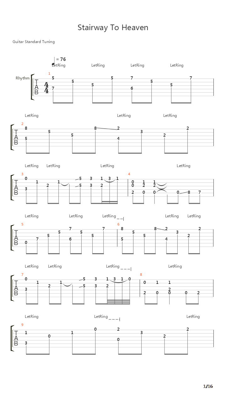 Stairway To Heaven吉他谱