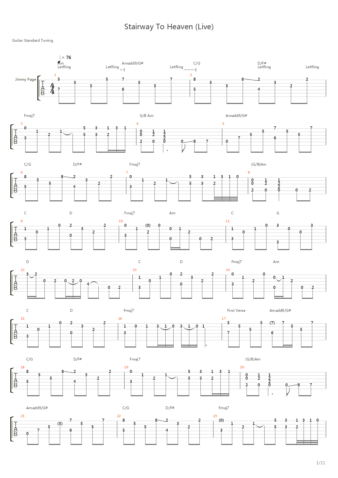 Stairway To Heaven吉他谱