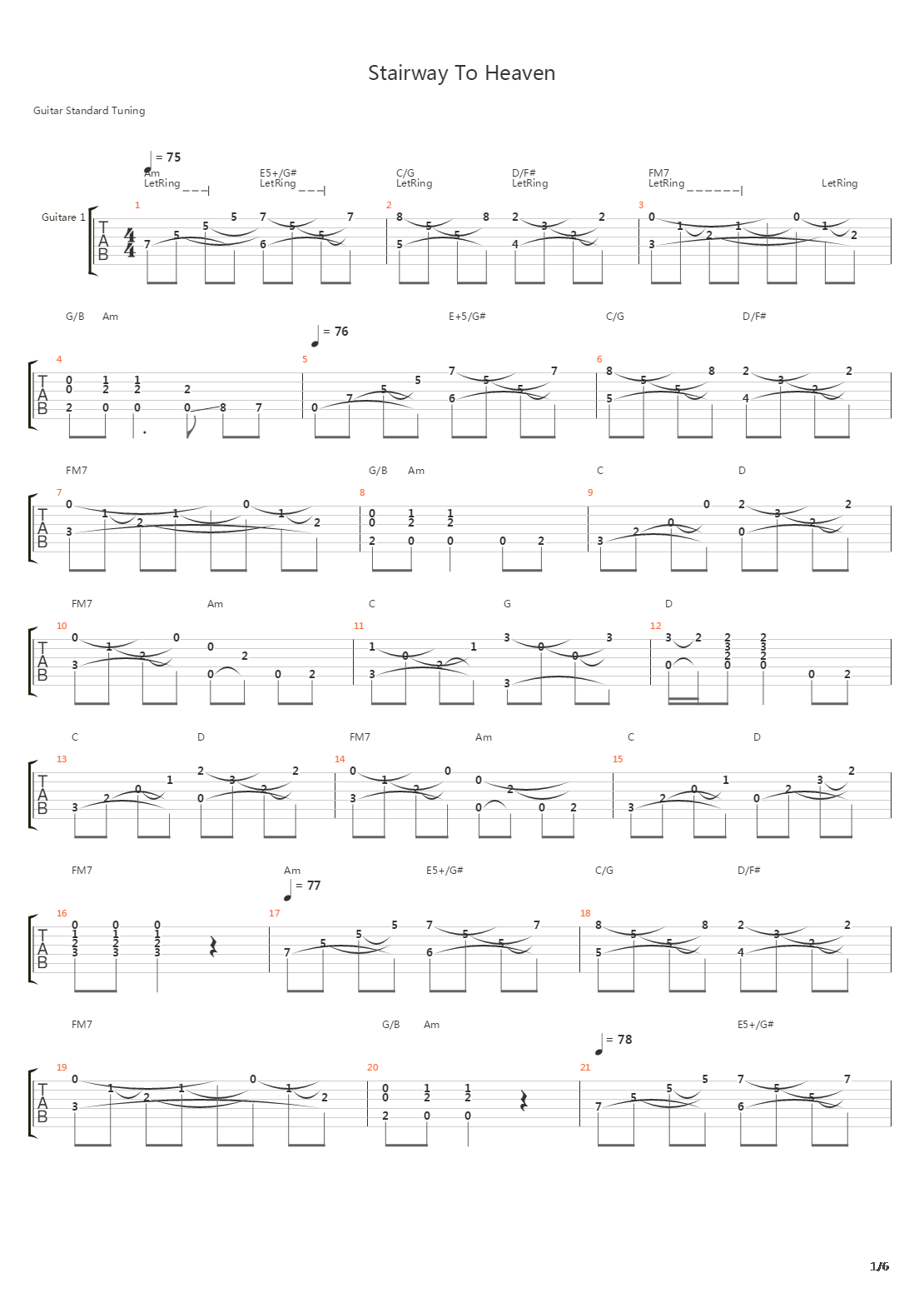 Stairway To Heaven吉他谱