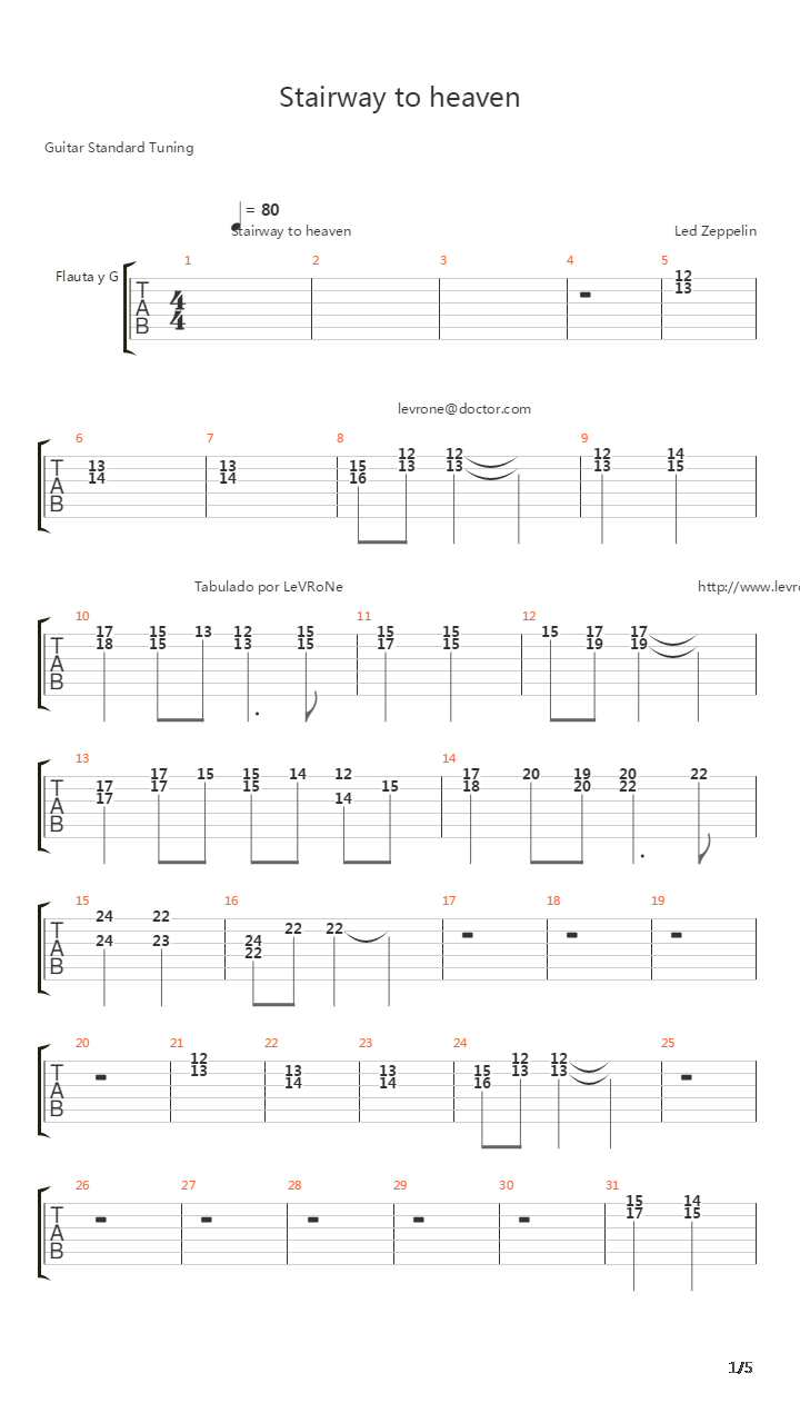 Stairway To Heaven吉他谱