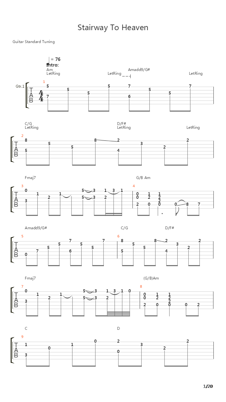 Stairway To Heaven吉他谱