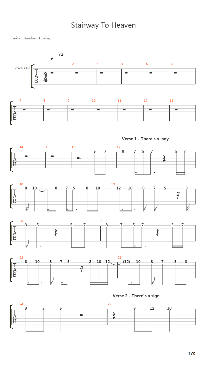 Stairway To Heaven(10)吉他谱