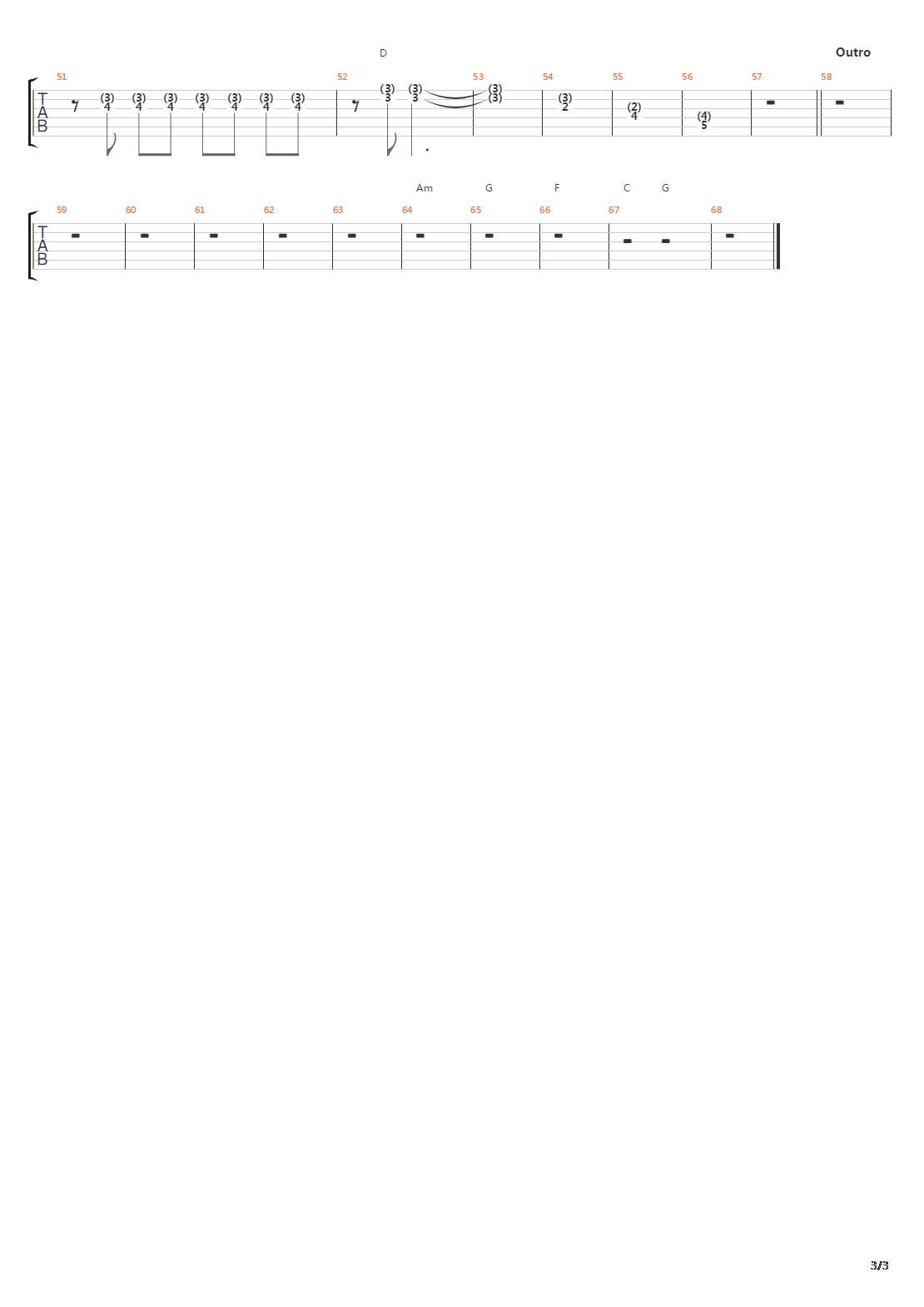 Tangerine吉他谱