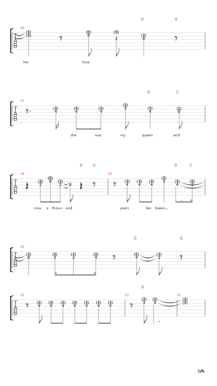 Tangerine吉他谱