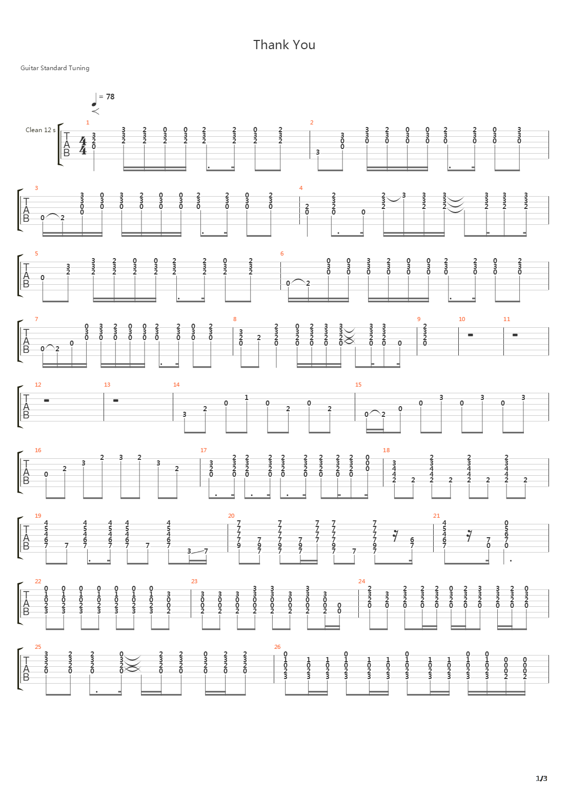 Thank You吉他谱