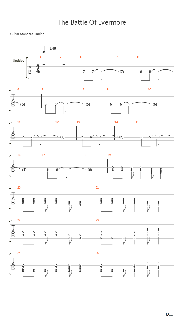 The Battle Of Evermore吉他谱