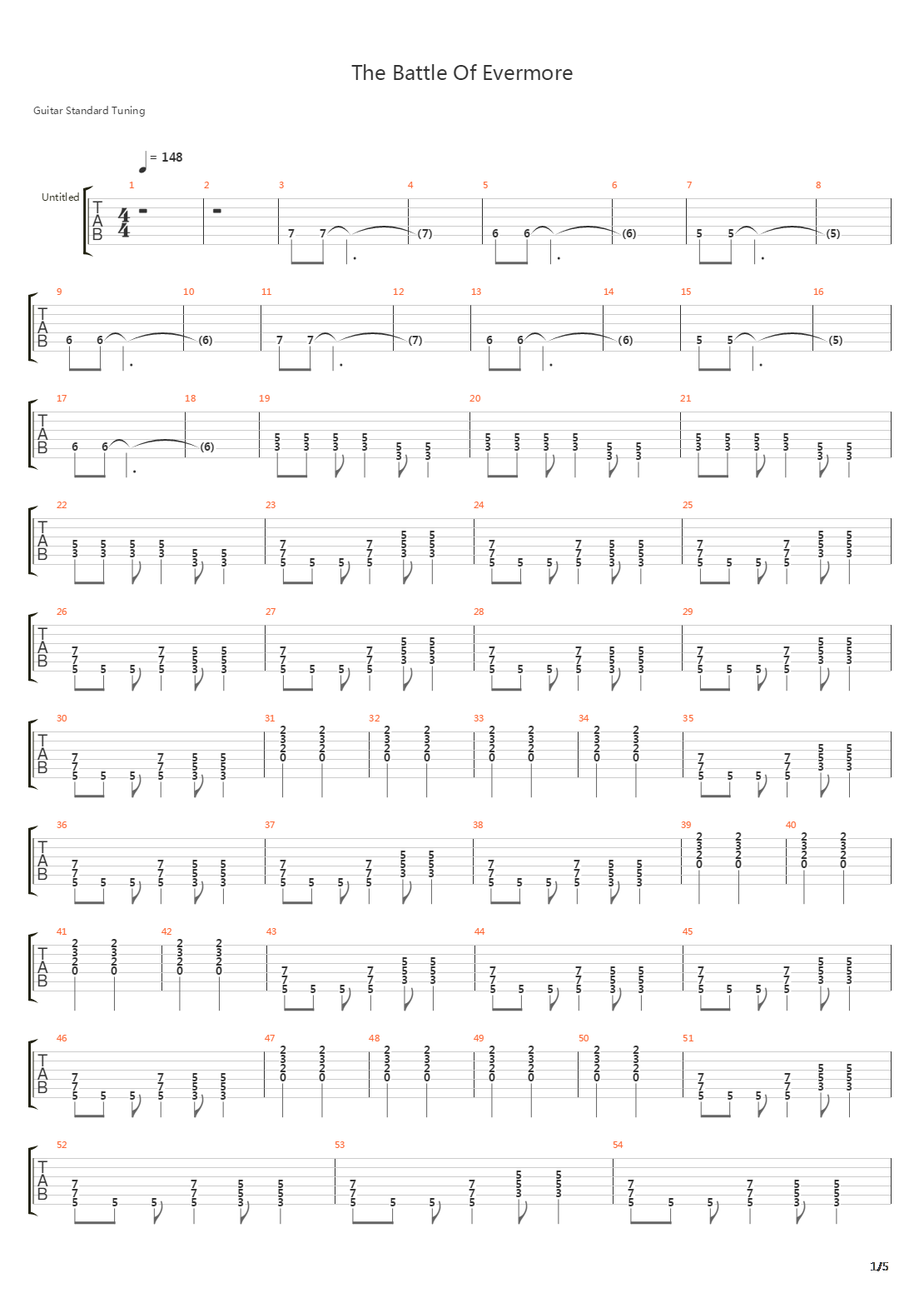 The Battle Of Evermore吉他谱