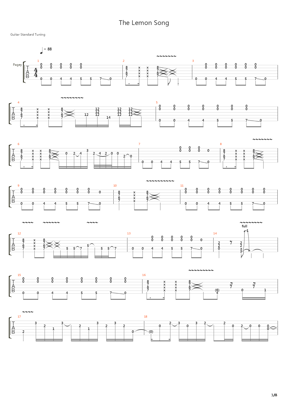 The Lemon Song吉他谱